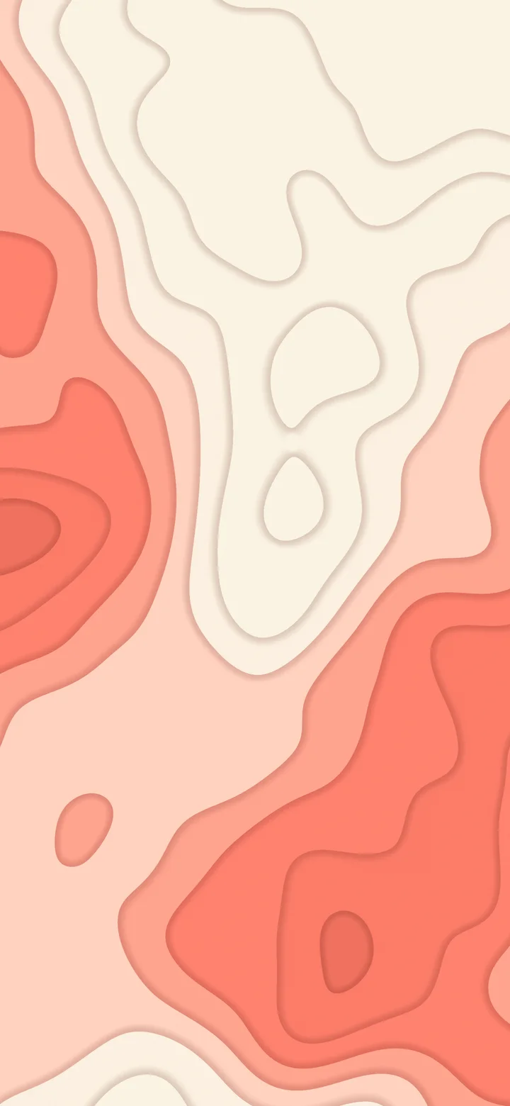 Coral and Cream Layered Topographic wallpaper for iPhone and Android