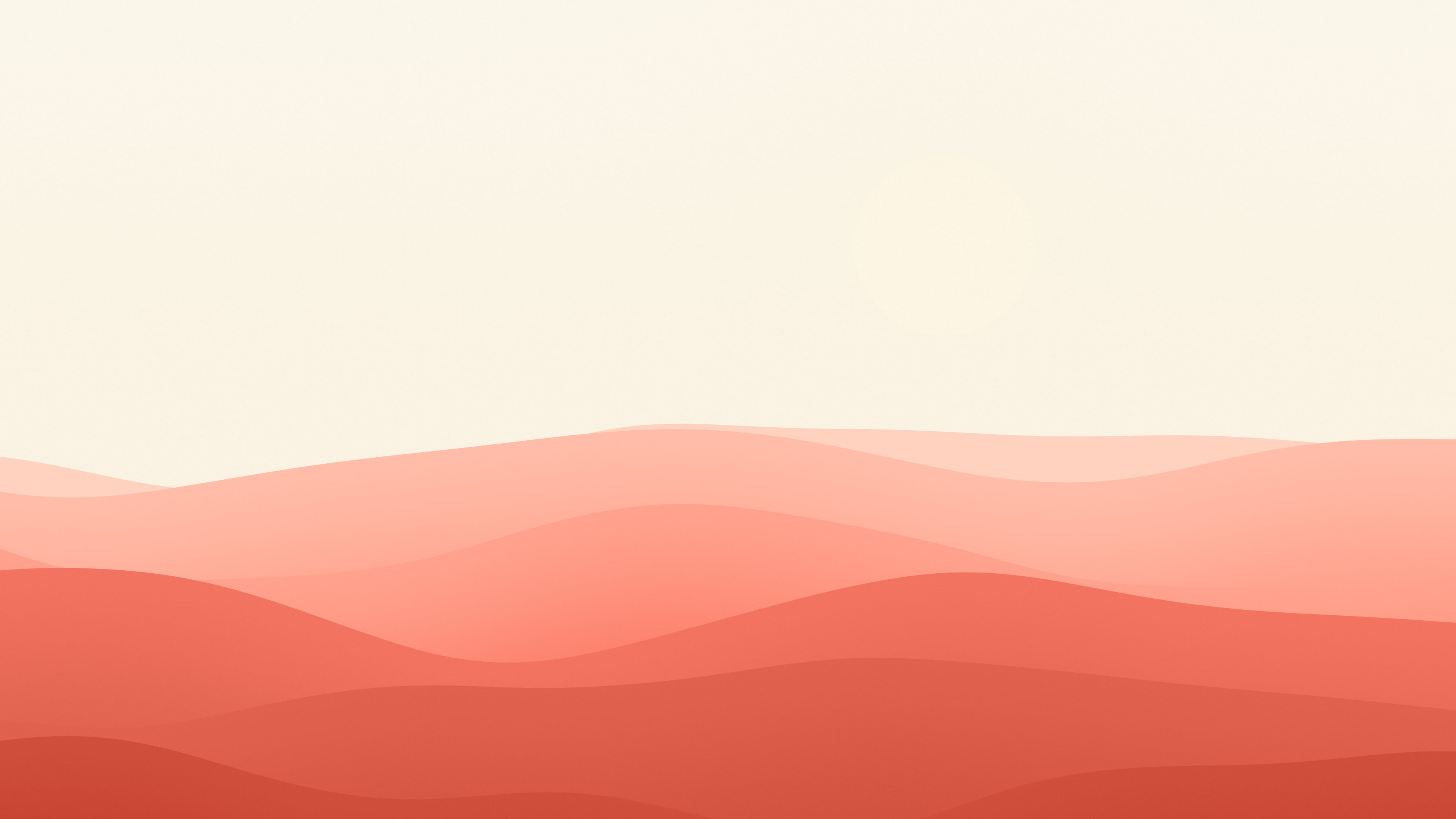 Coral and Cream Minimalist Desert Dunes desktop wallpaper in 4K