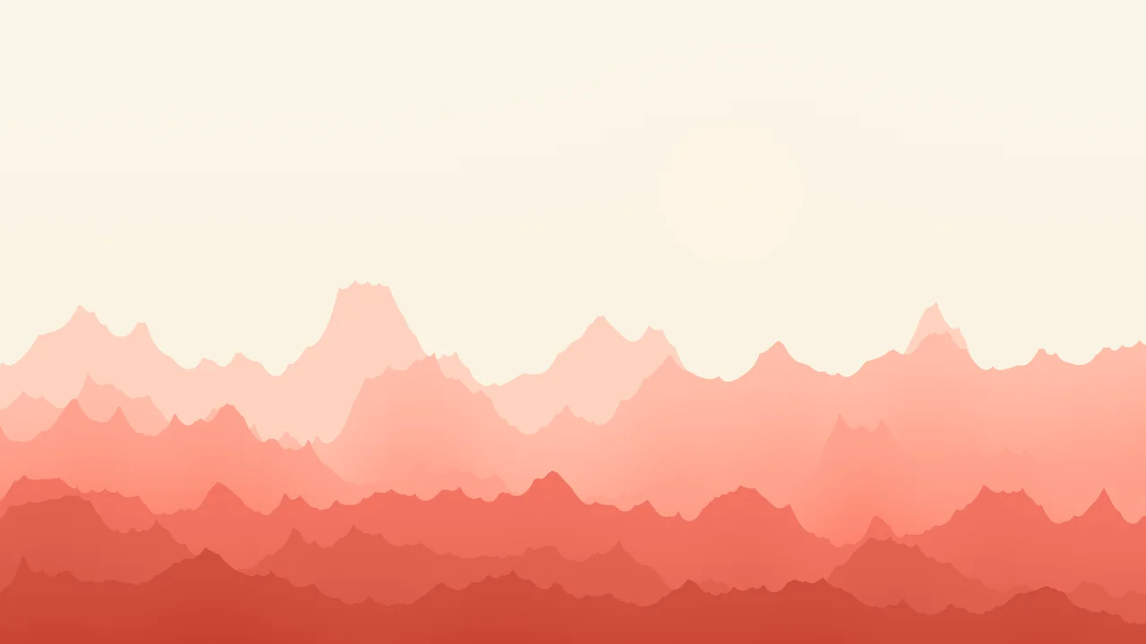 Coral and Cream Minimalist Mountain Landscape desktop wallpaper in 4K