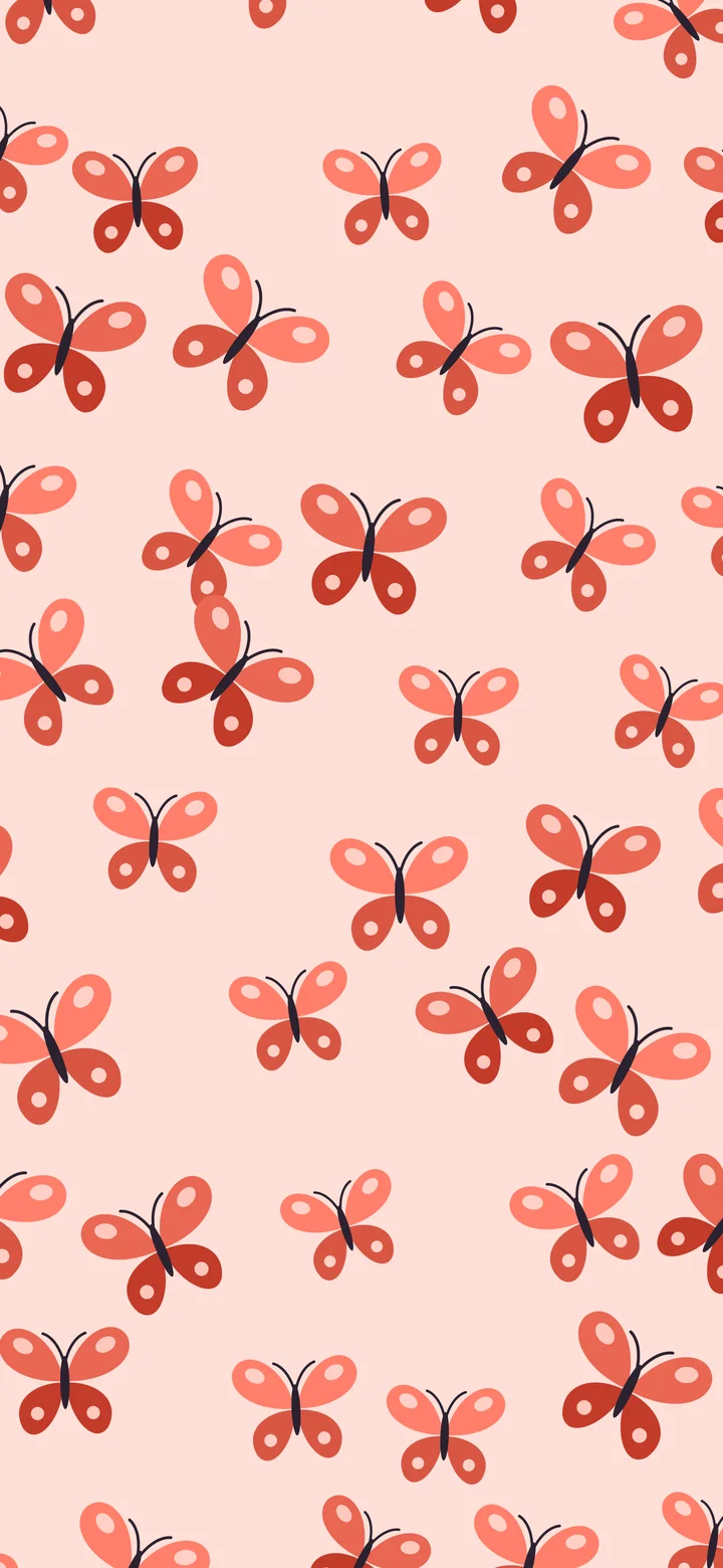 Coral Butterfly Pattern wallpaper for iPhone and Android