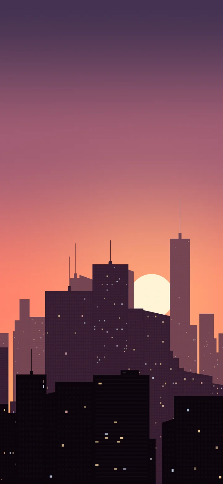 Coral City Skyline Sunset wallpaper for iPhone and Android