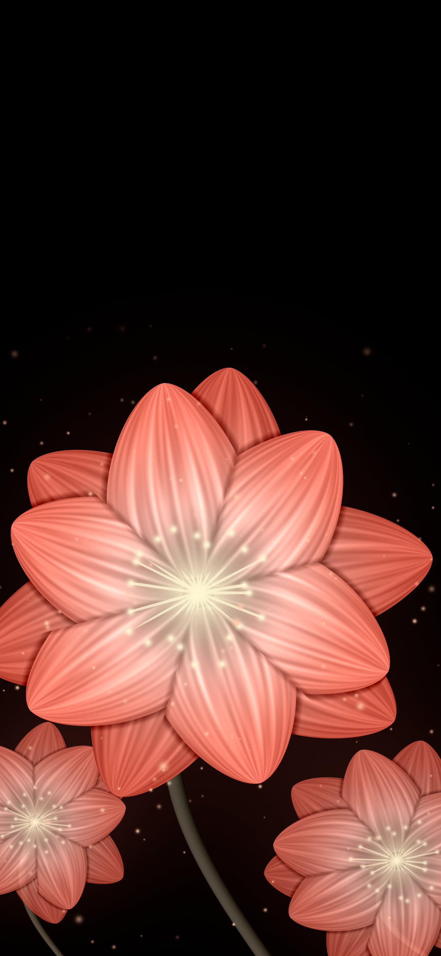 Coral Glowing Flower wallpaper for iPhone and Android