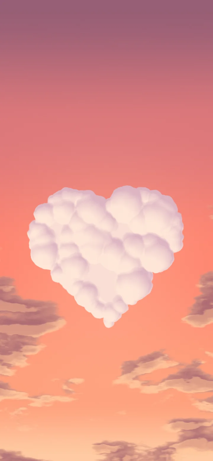 Coral Heart Cloud Sky wallpaper for iPhone and Android