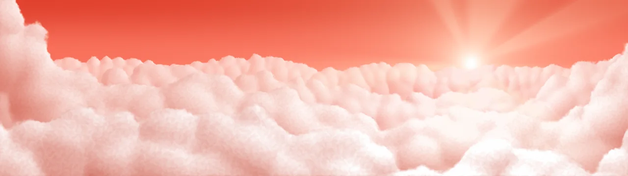 Coral Heavenly Clouds dual monitor wallpaper, 7680 × 2160