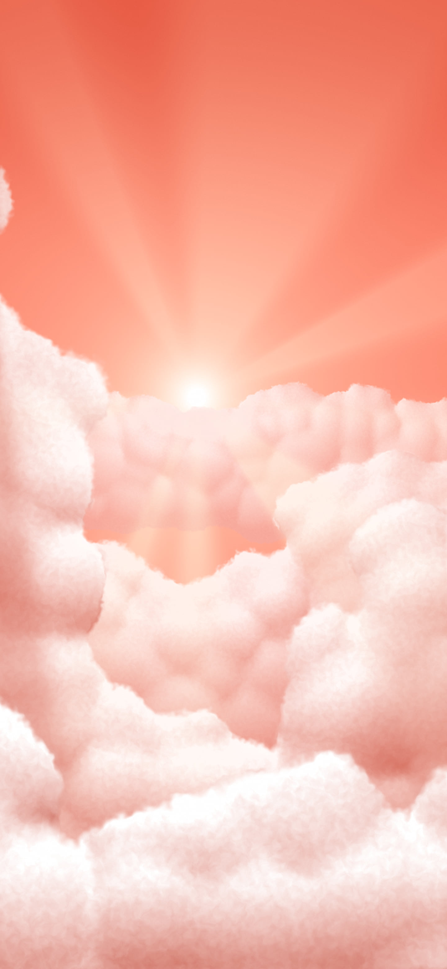 Coral Heavenly Clouds wallpaper for iPhone and Android