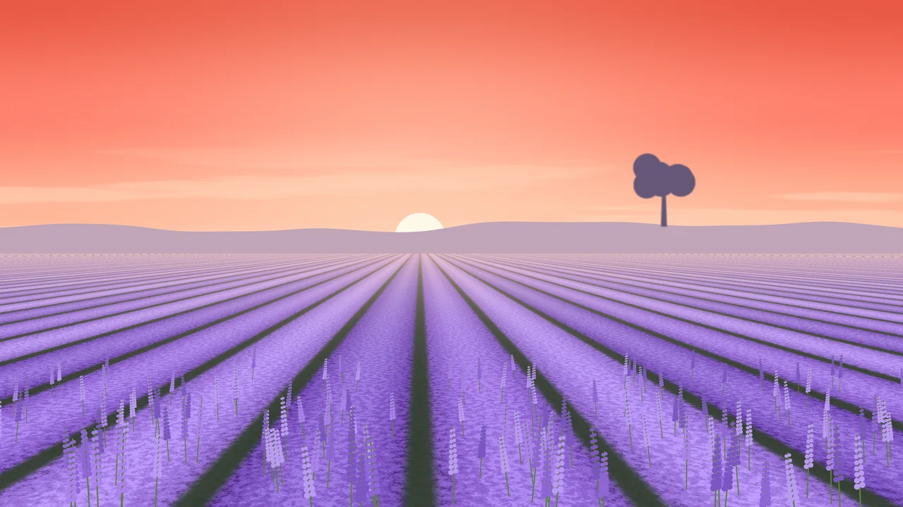 Coral Lavender Field desktop wallpaper in 4K