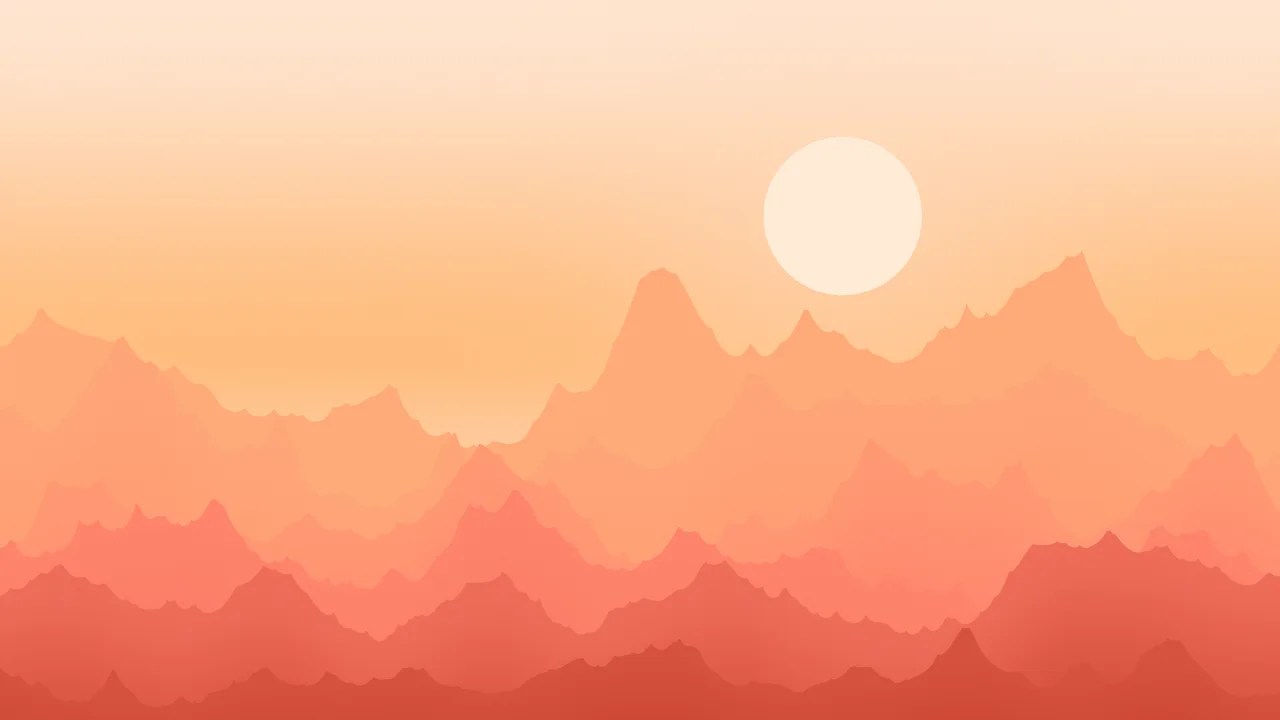 Coral Minimalist Mountain Landscape desktop wallpaper in 4K