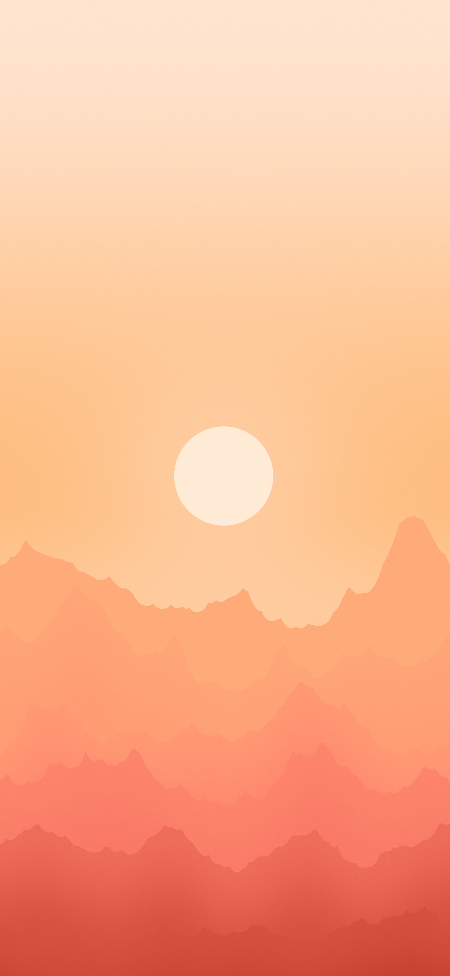 Coral Minimalist Mountain Landscape wallpaper for iPhone and Android