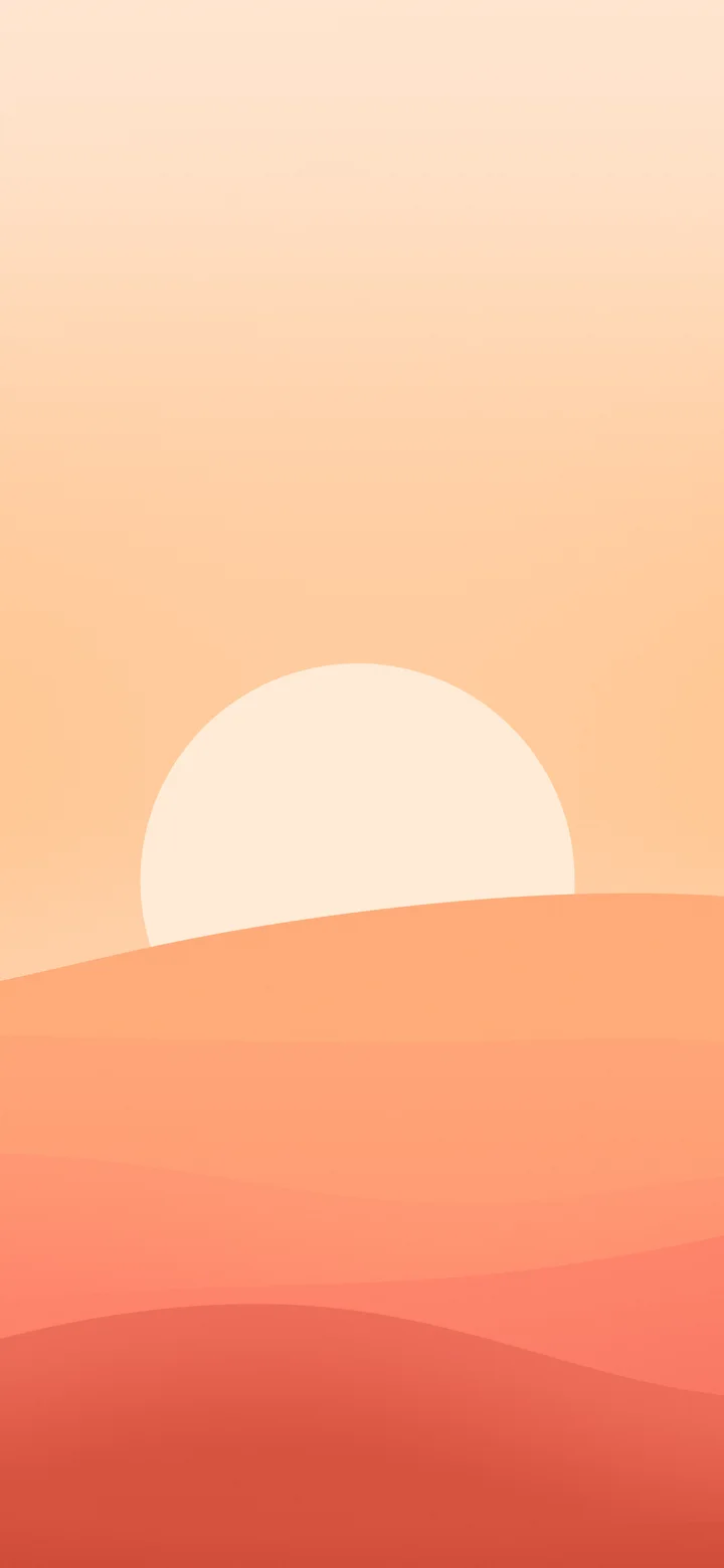 Coral Minimalist Sunset Hills wallpaper for iPhone and Android
