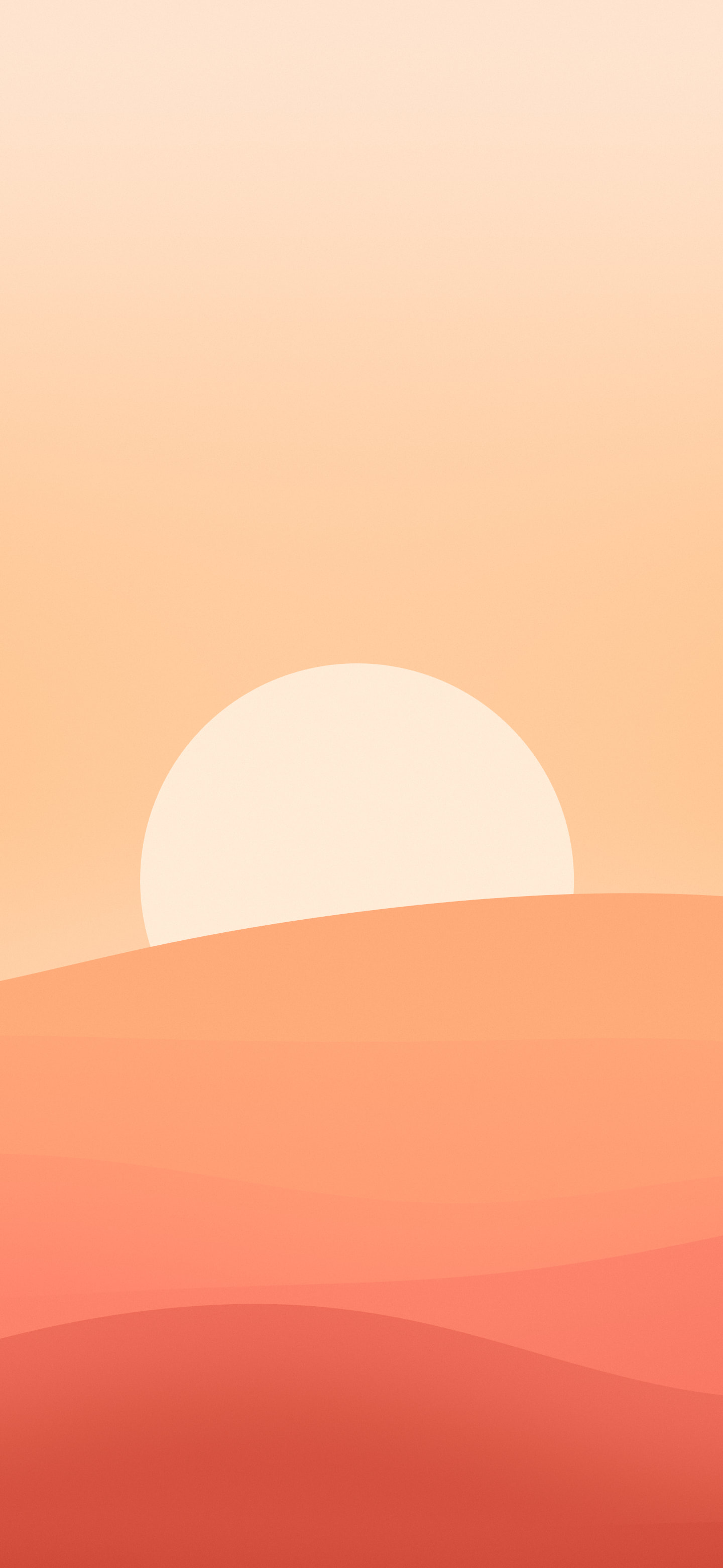 Coral Minimalist Sunset Hills wallpaper for iPhone and Android