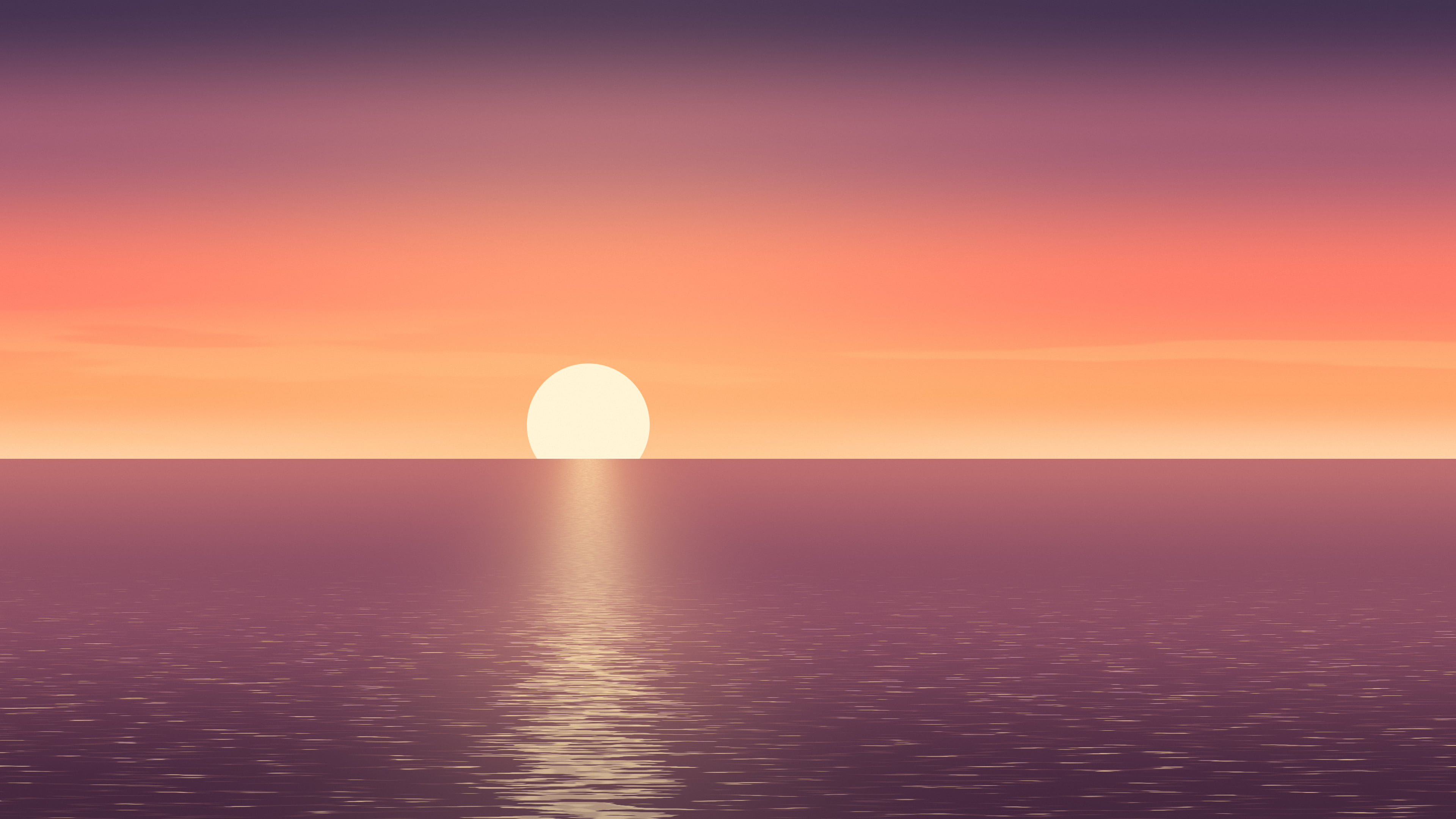 Coral Ocean Sunset desktop wallpaper in 4K