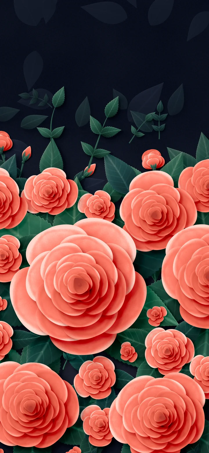 Coral Paper Roses wallpaper for iPhone and Android
