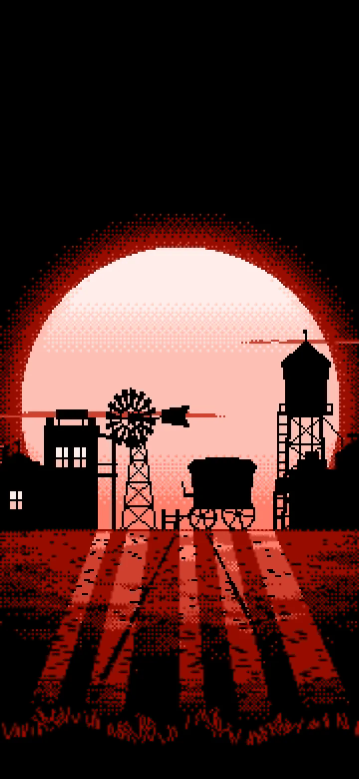 Coral Pixel Art Old West Town wallpaper for iPhone and Android
