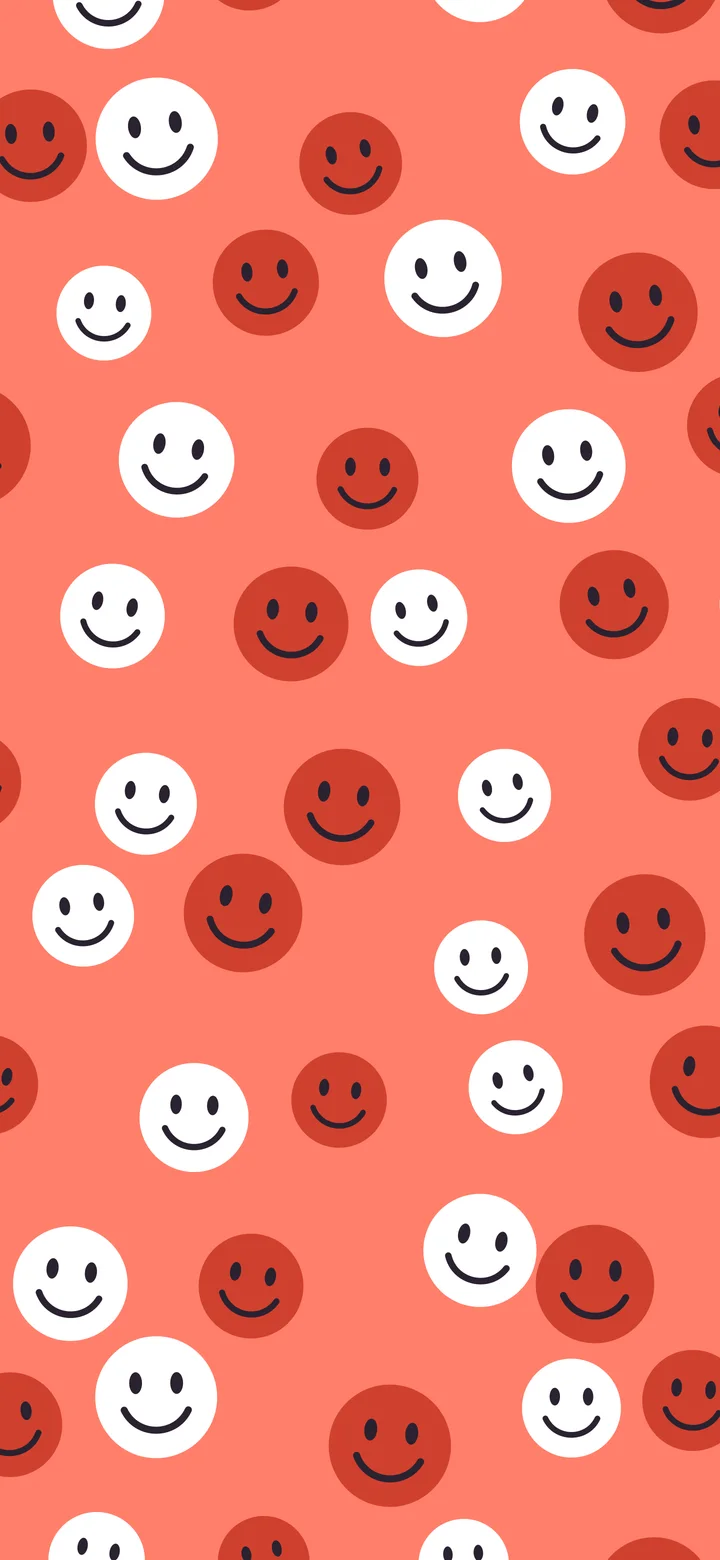 Coral Smiley Face Pattern wallpaper for iPhone and Android