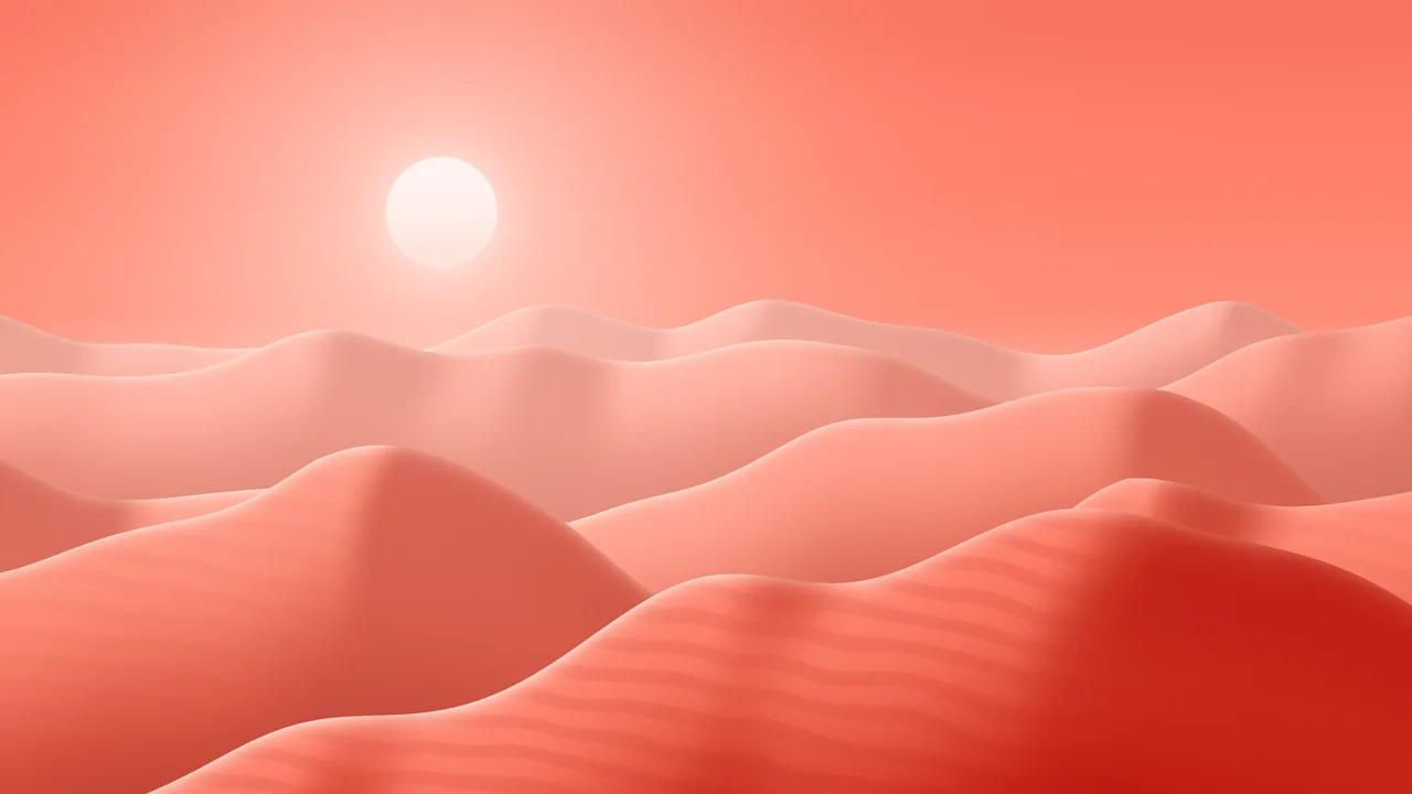 Coral Sunlit Sand Dunes desktop wallpaper in 4K