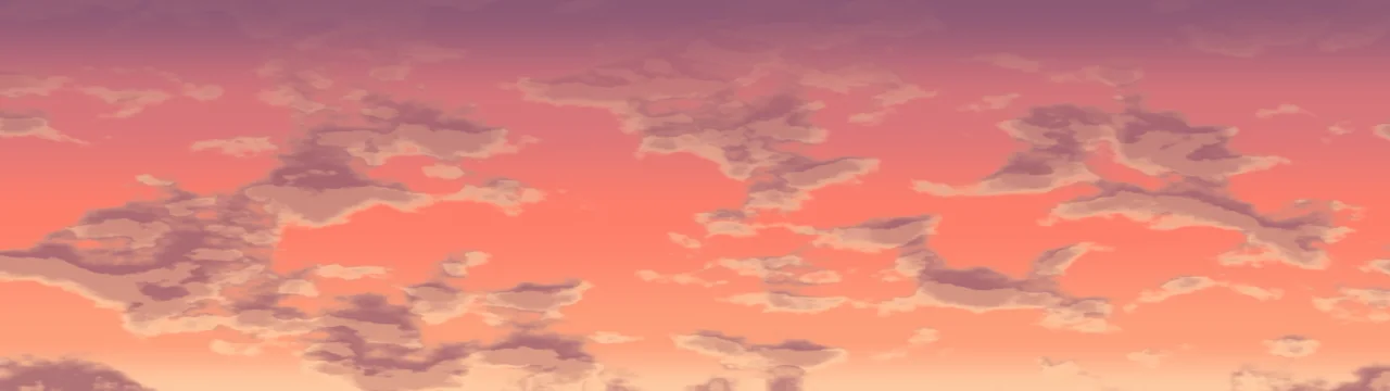 Coral Sunset Clouds dual monitor wallpaper, 7680 × 2160