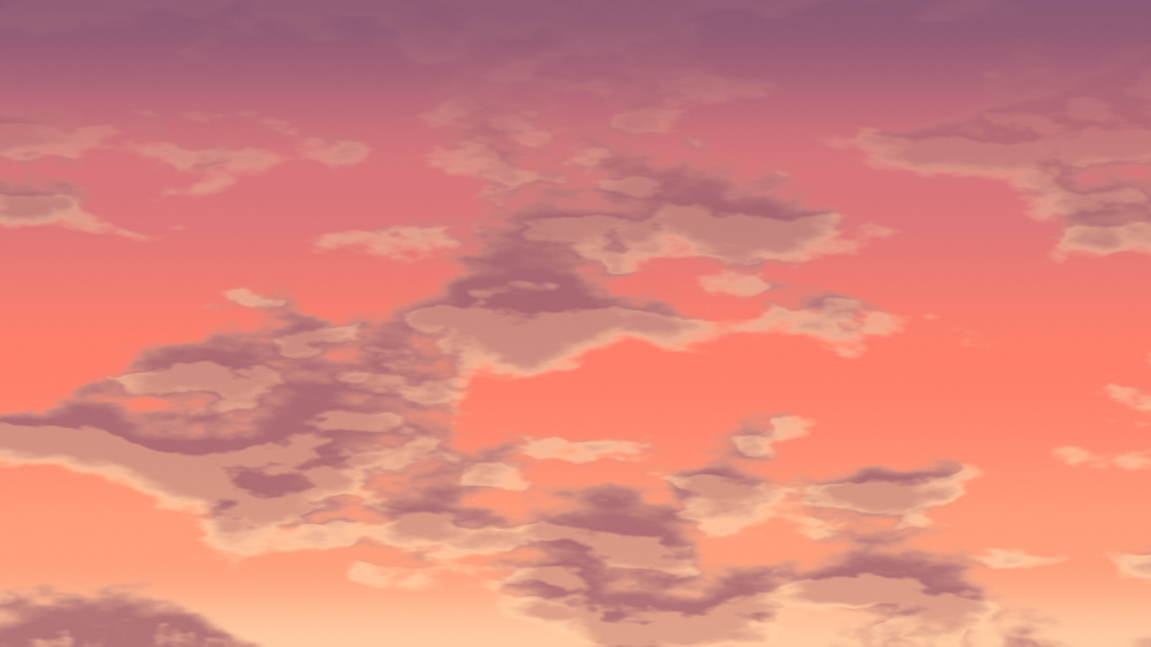 Coral Sunset Clouds desktop wallpaper in 4K