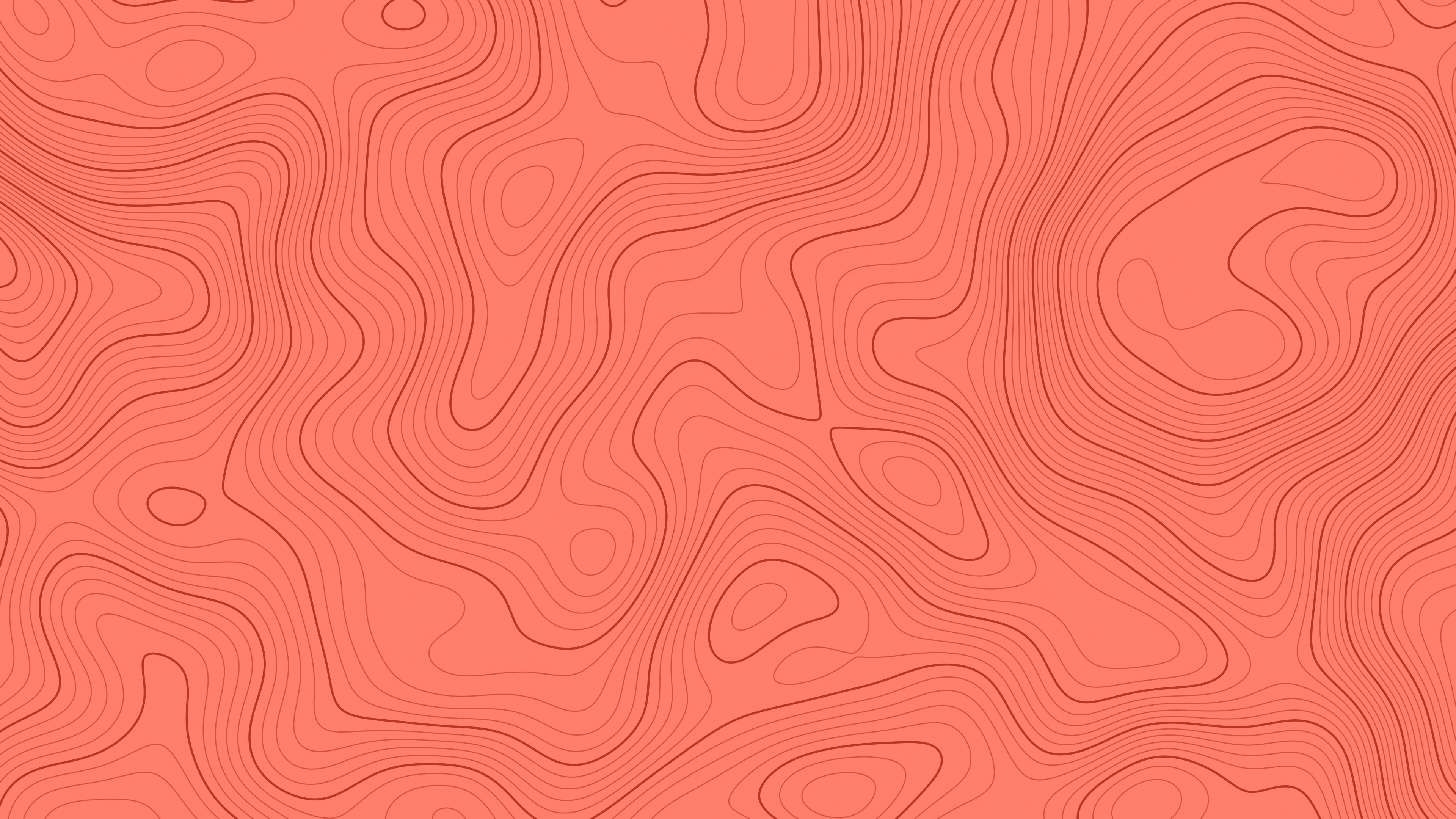 Coral Topographic Line desktop wallpaper in 4K