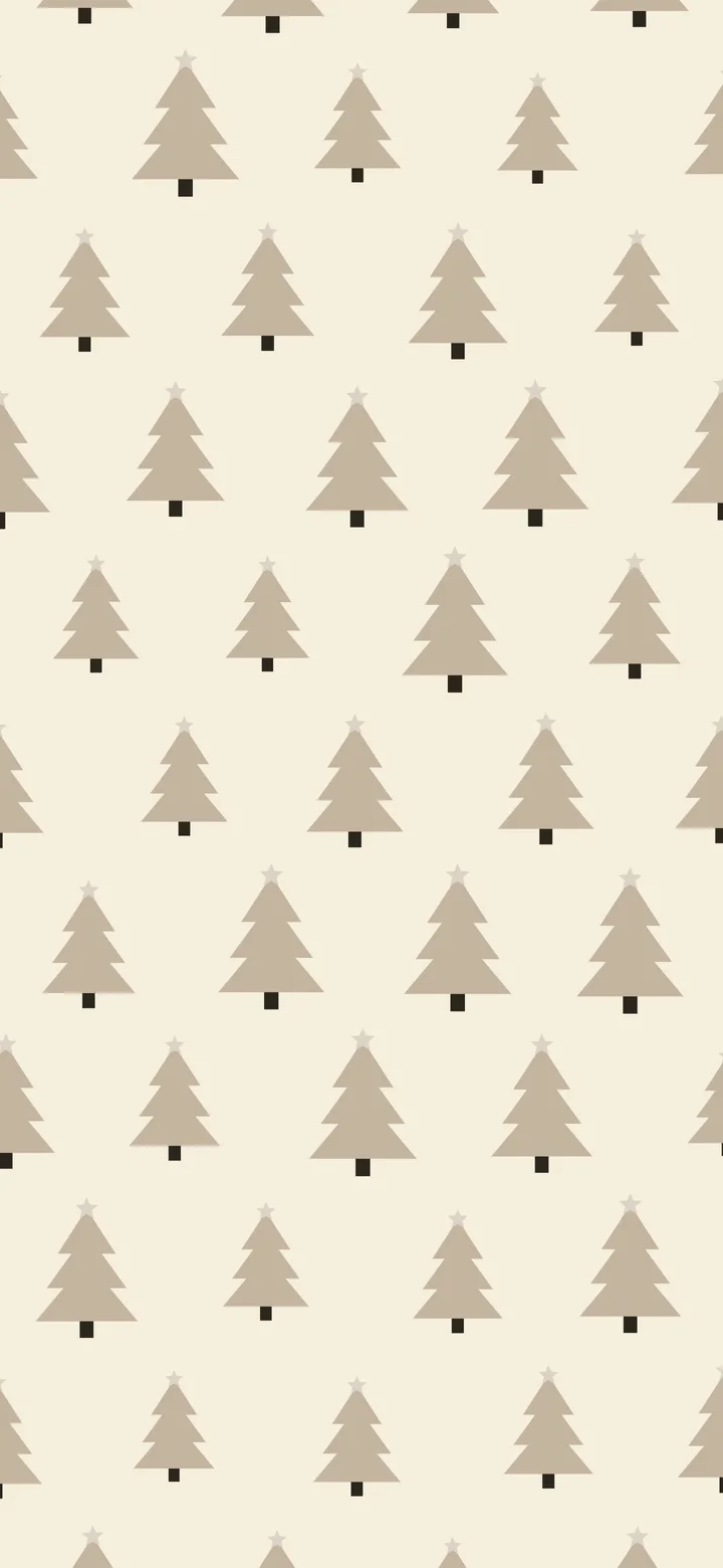 Cream and Beige Christmas Tree Pattern wallpaper for iPhone and Android