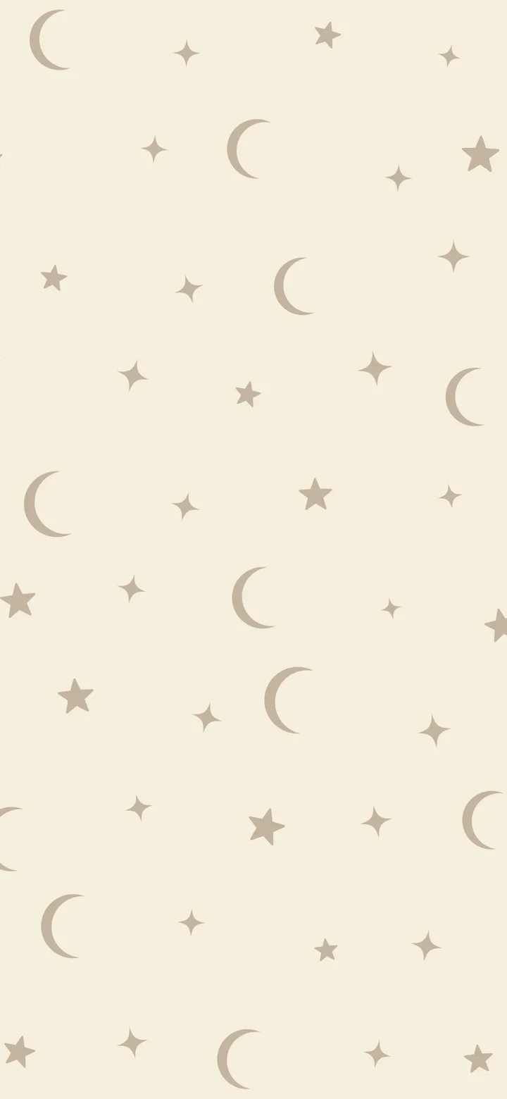 Cream and Beige Moon and Stars Pattern wallpaper for iPhone and Android