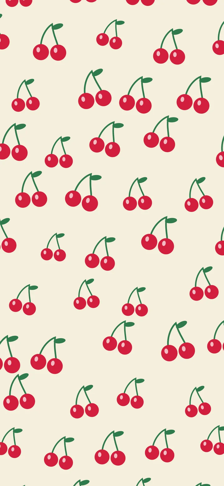 Cream Cherry Pattern wallpaper for iPhone and Android
