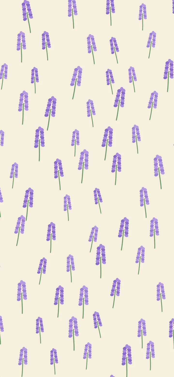 Cream Lavender Sprig Pattern wallpaper for iPhone and Android