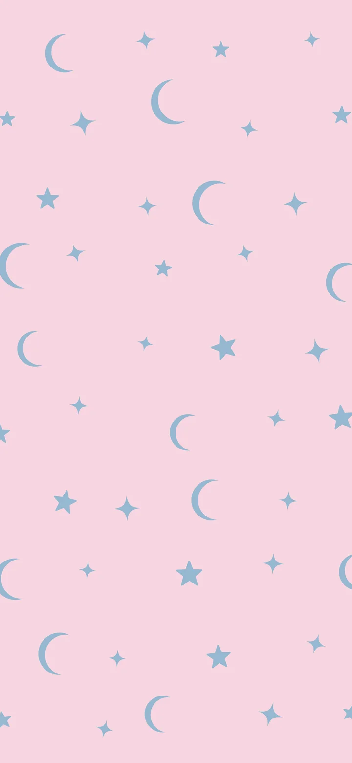 Danish Pastel Moon and Stars Pattern wallpaper for iPhone and Android