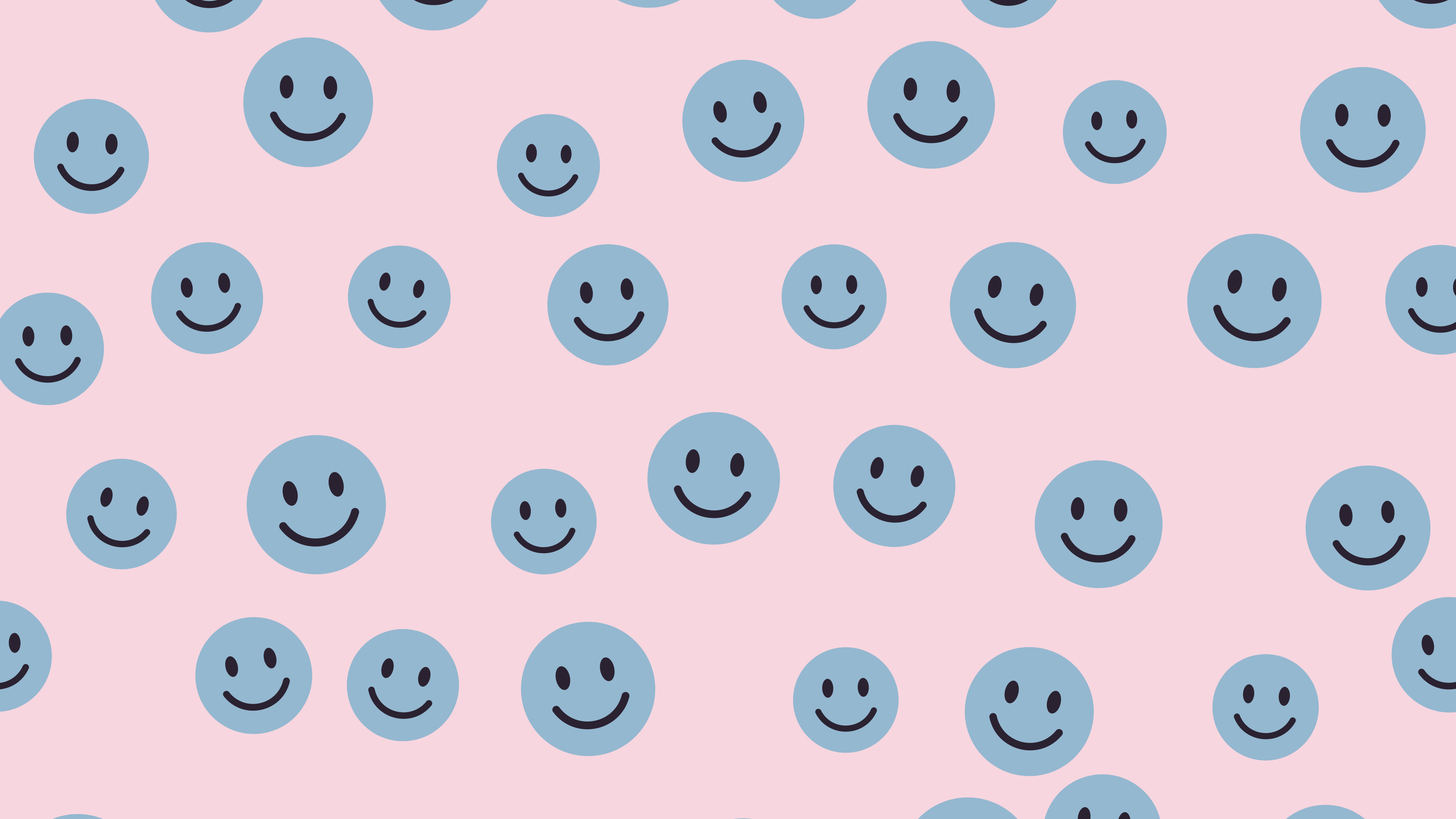 Danish Pastel Smiley Face Pattern desktop wallpaper in 4K