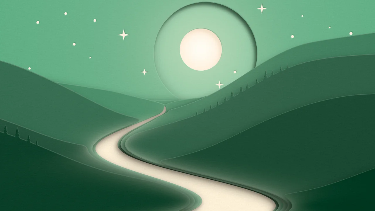 Dark Green 3D Paper Cut River Valley desktop wallpaper in 4K