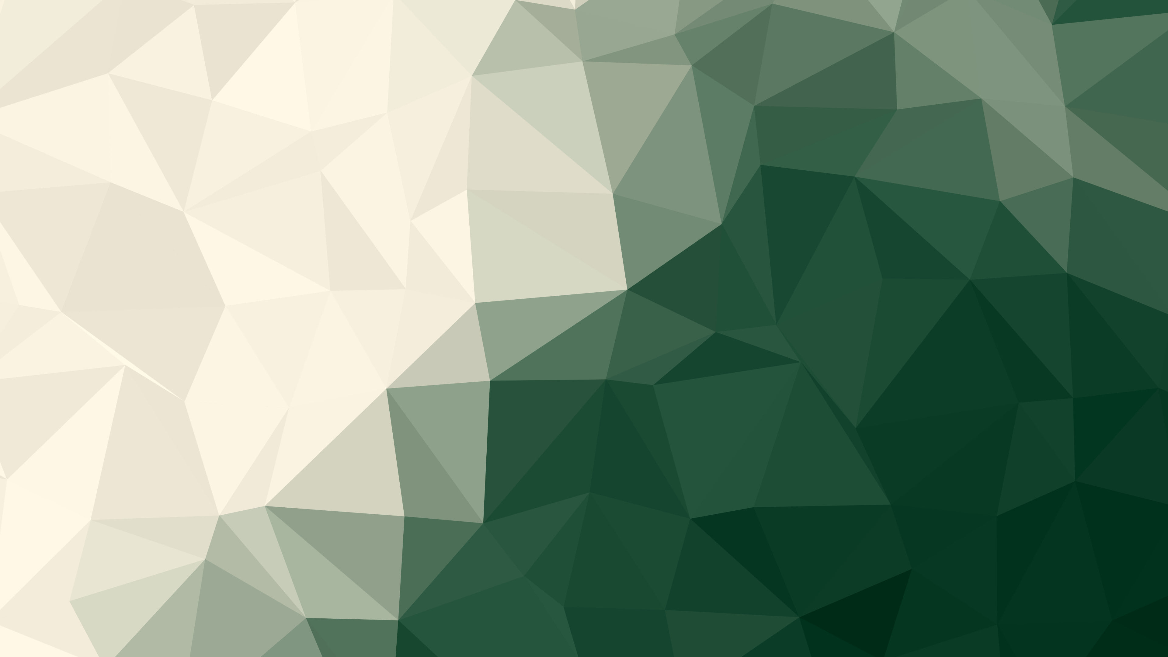 Dark Green and Cream Low Poly desktop wallpaper in 4K
