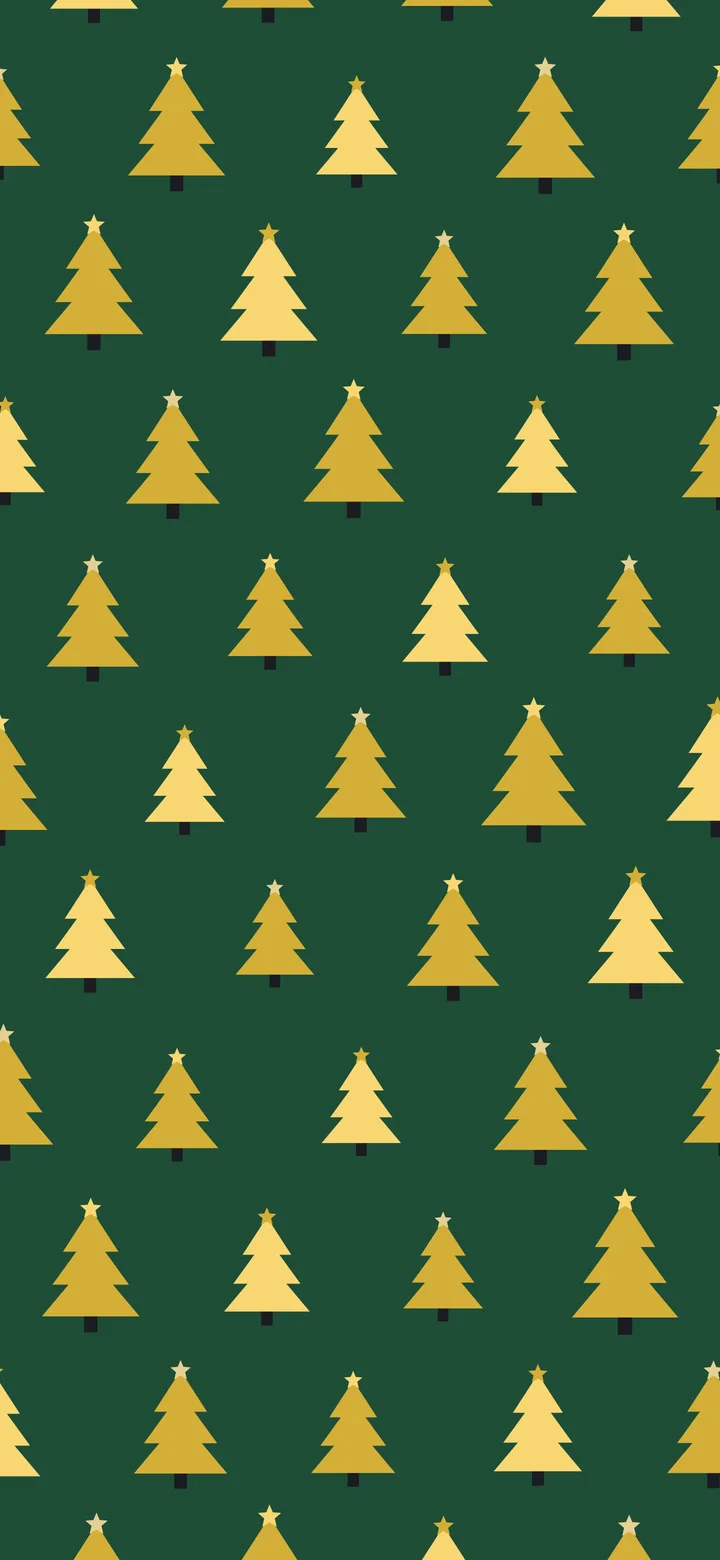 Dark Green and Gold Christmas Tree Pattern wallpaper for iPhone and Android