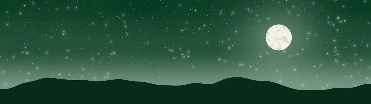 Dark Green and Ivory Moon and Stars Night Sky dual monitor wallpaper, 7680 × 2160