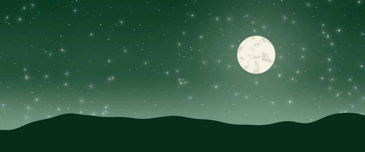 Dark Green and Ivory Moon and Stars Night Sky ultrawide wallpaper, 3440 × 1440