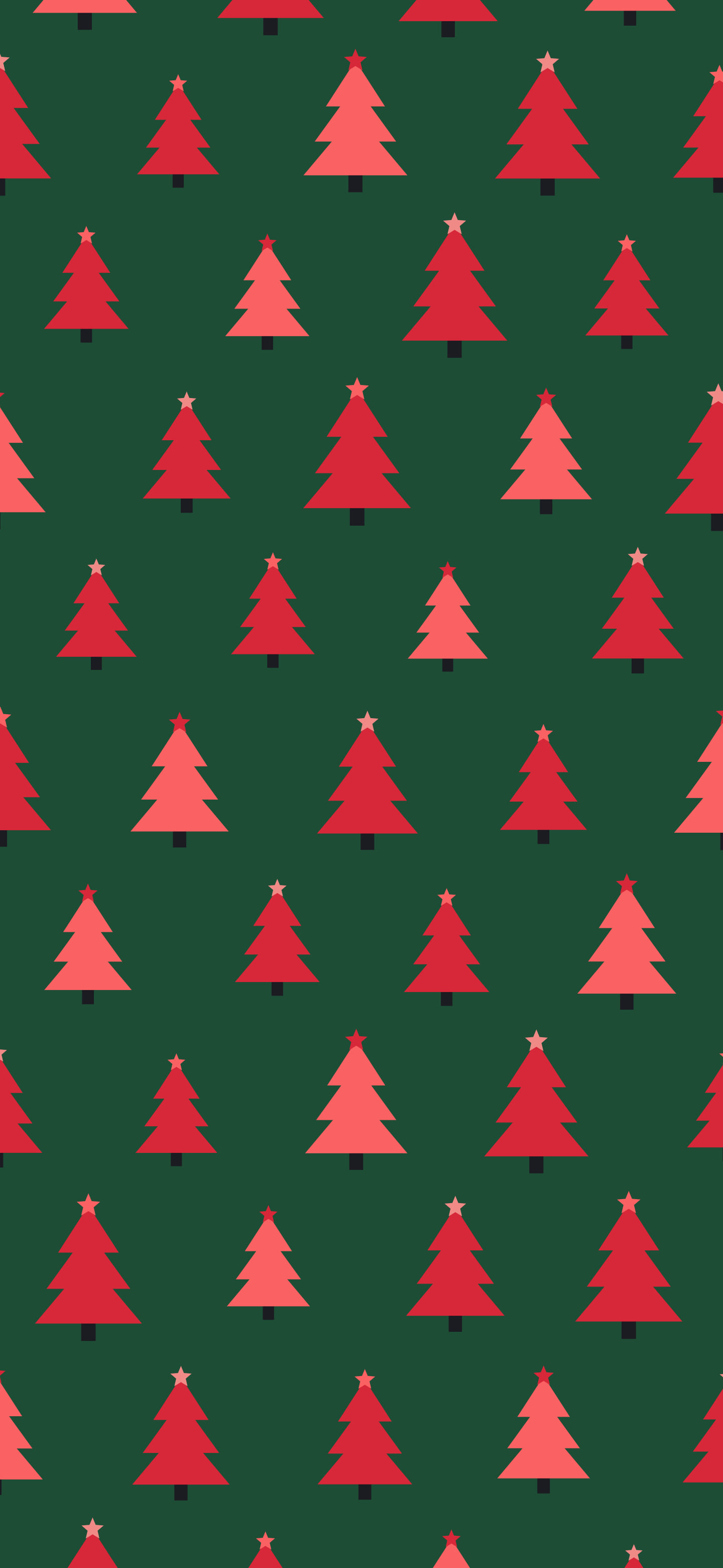 Dark Green and Red Christmas Tree Pattern wallpaper for iPhone and Android