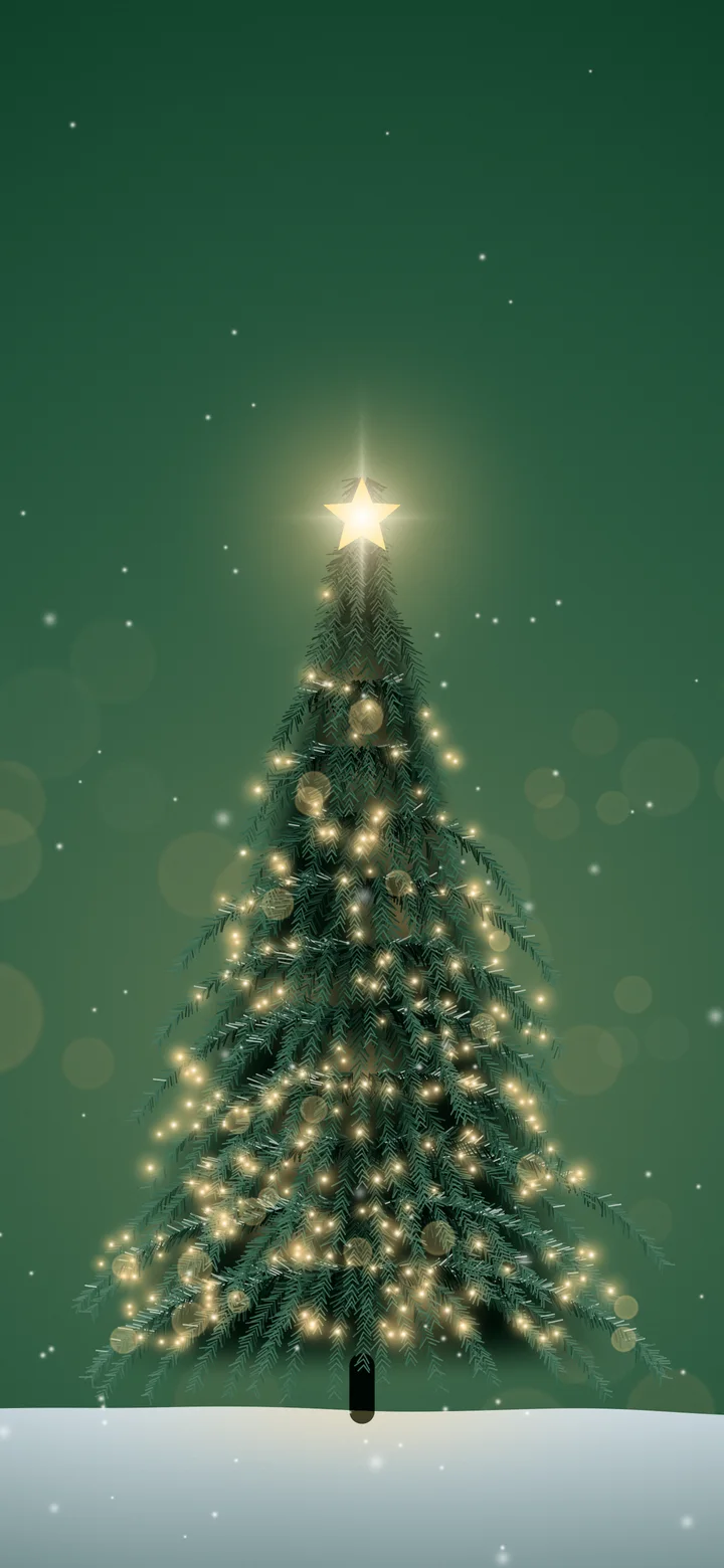 Dark Green Christmas Tree wallpaper for iPhone and Android