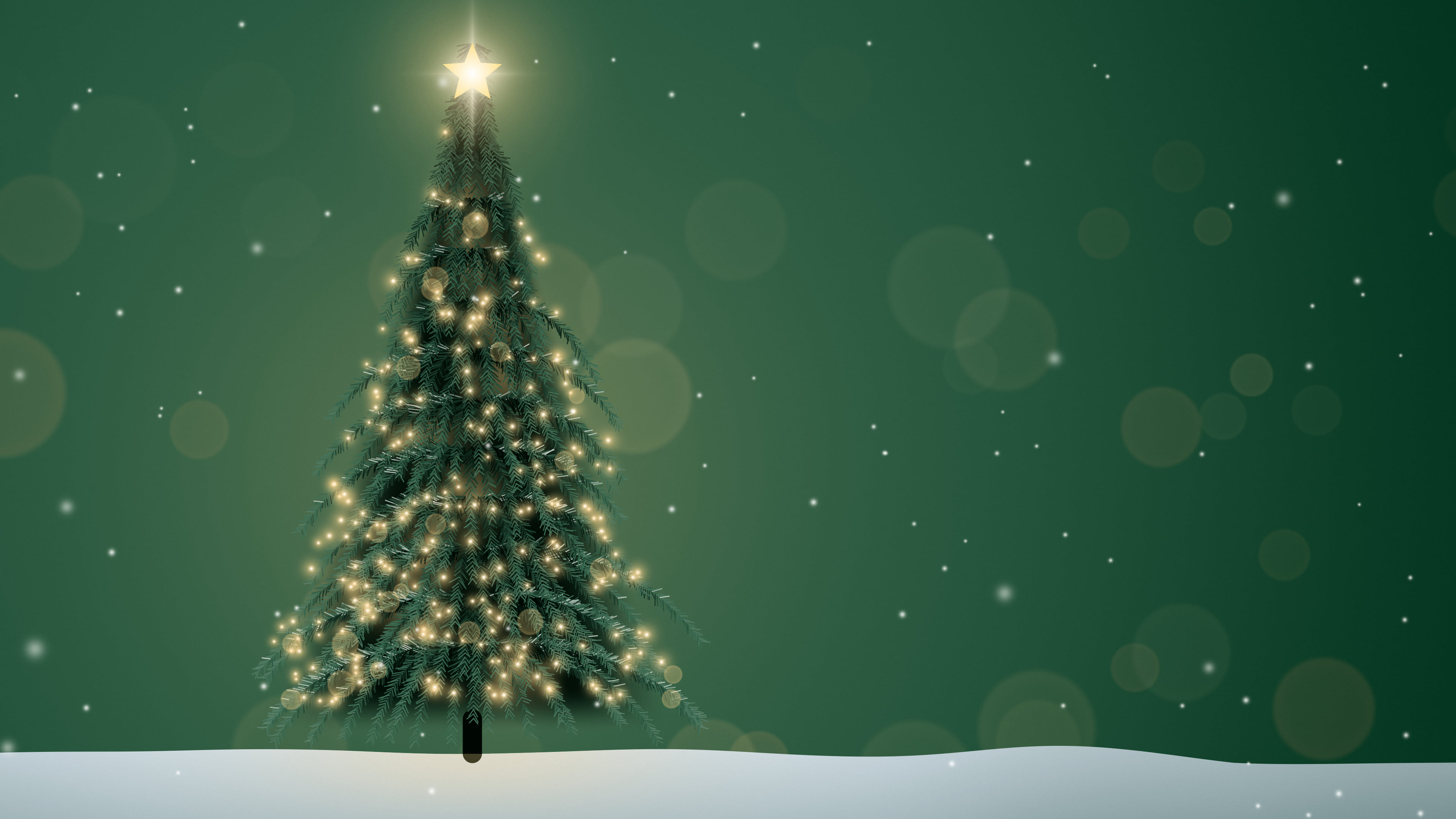 Dark Green Christmas Tree desktop wallpaper in 4K
