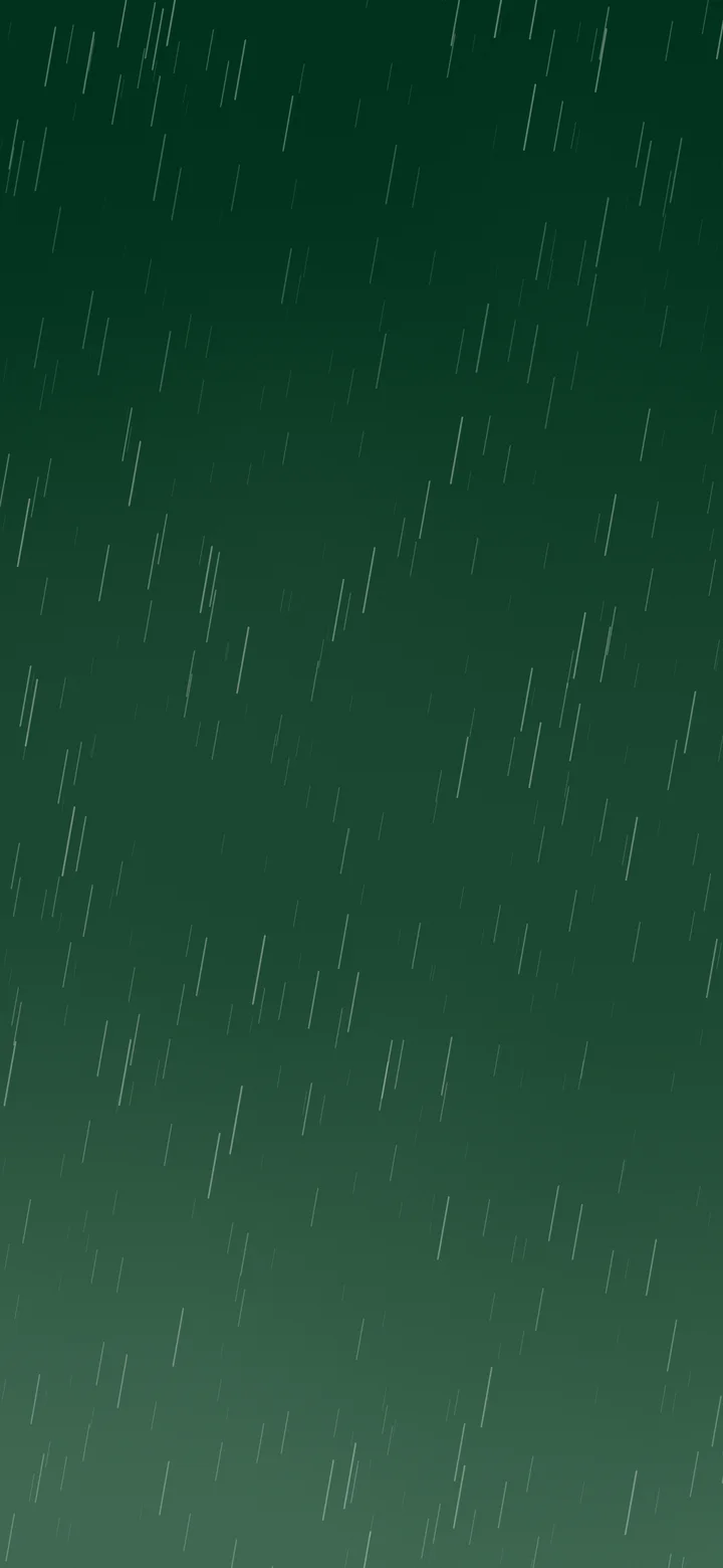 Dark Green Falling Rain wallpaper for iPhone and Android