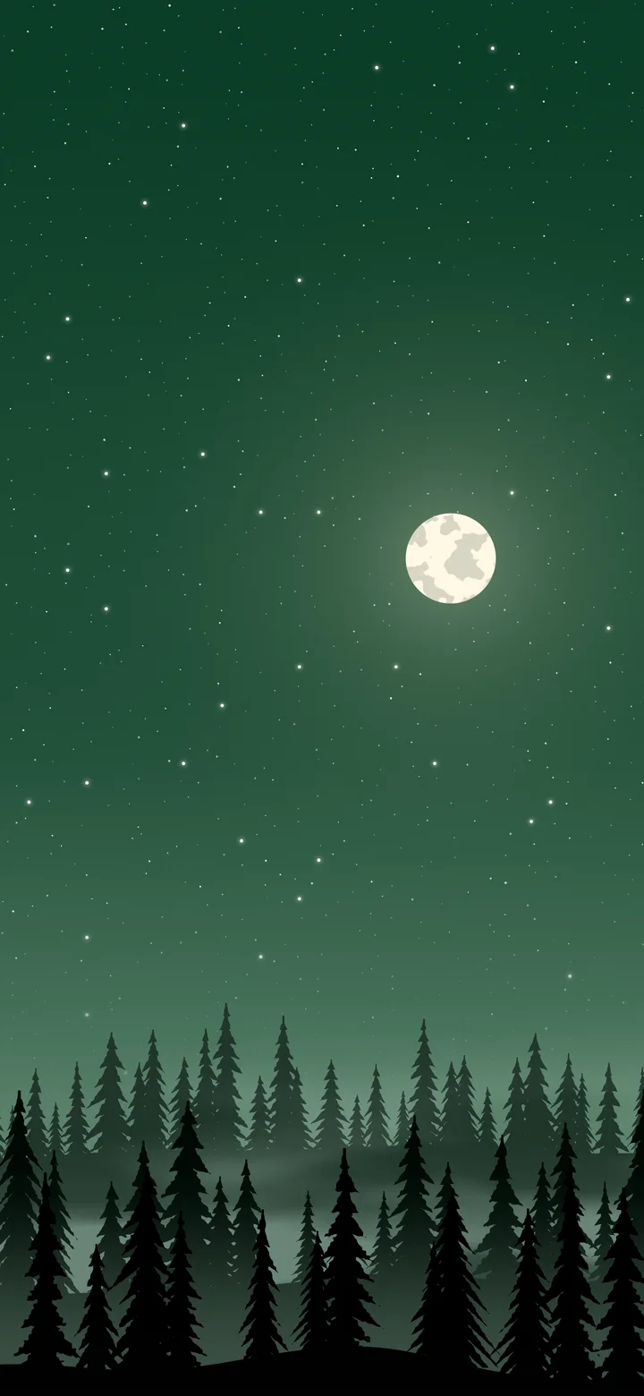 Dark Green Forest at Night wallpaper for iPhone and Android
