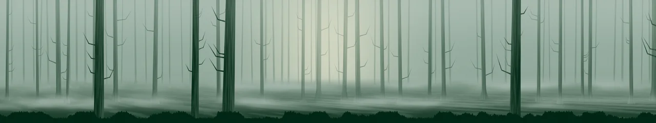 Dark Green Forest Trees triple monitor wallpaper, 7680 × 1440