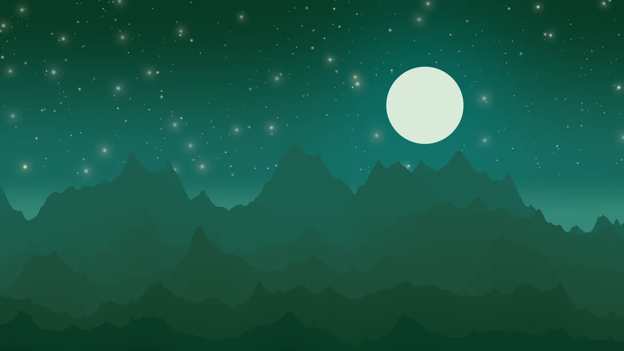 Dark Green Minimalist Mountain Landscape desktop wallpaper in 4K