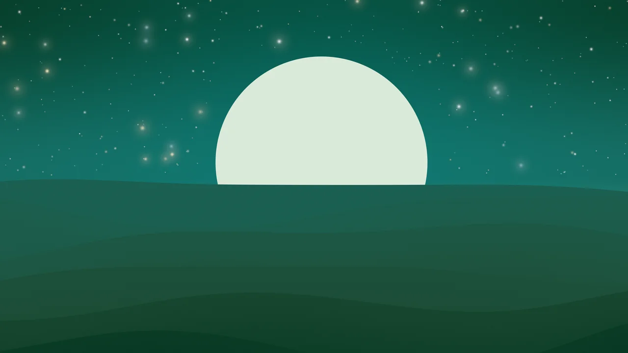 Dark Green Minimalist Sunset Hills desktop wallpaper in 4K