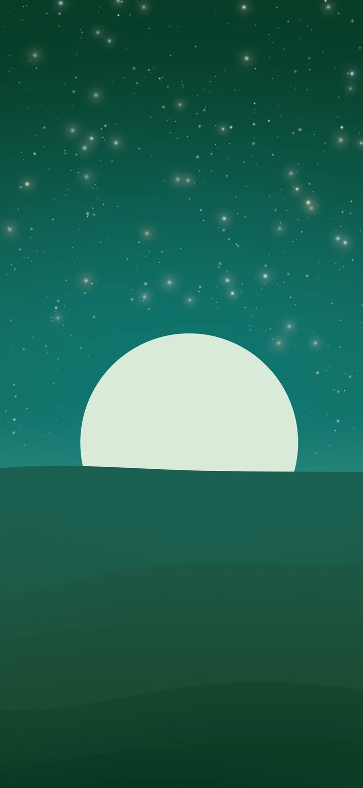 Dark Green Minimalist Sunset Hills wallpaper for iPhone and Android
