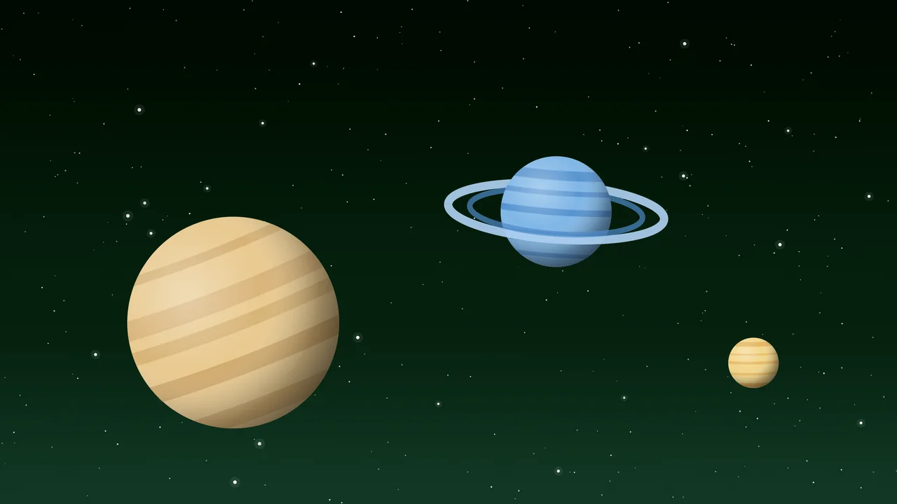 Dark Green Planets desktop wallpaper in 4K