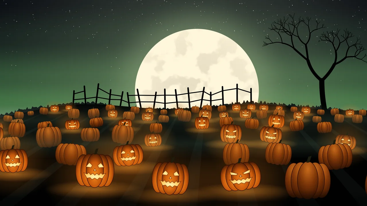 Dark Green Pumpkin Patch desktop wallpaper in 4K