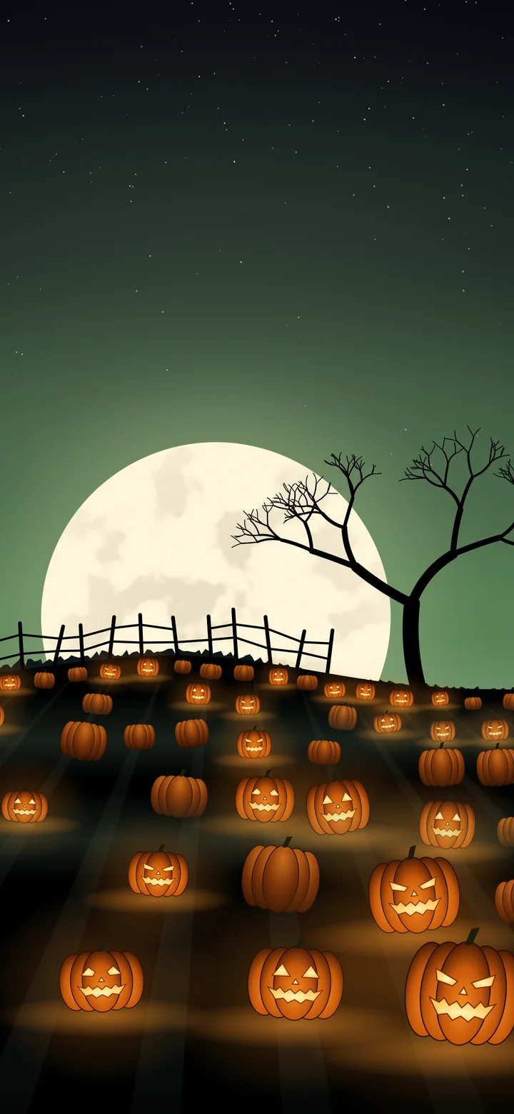 Dark Green Pumpkin Patch wallpaper for iPhone and Android