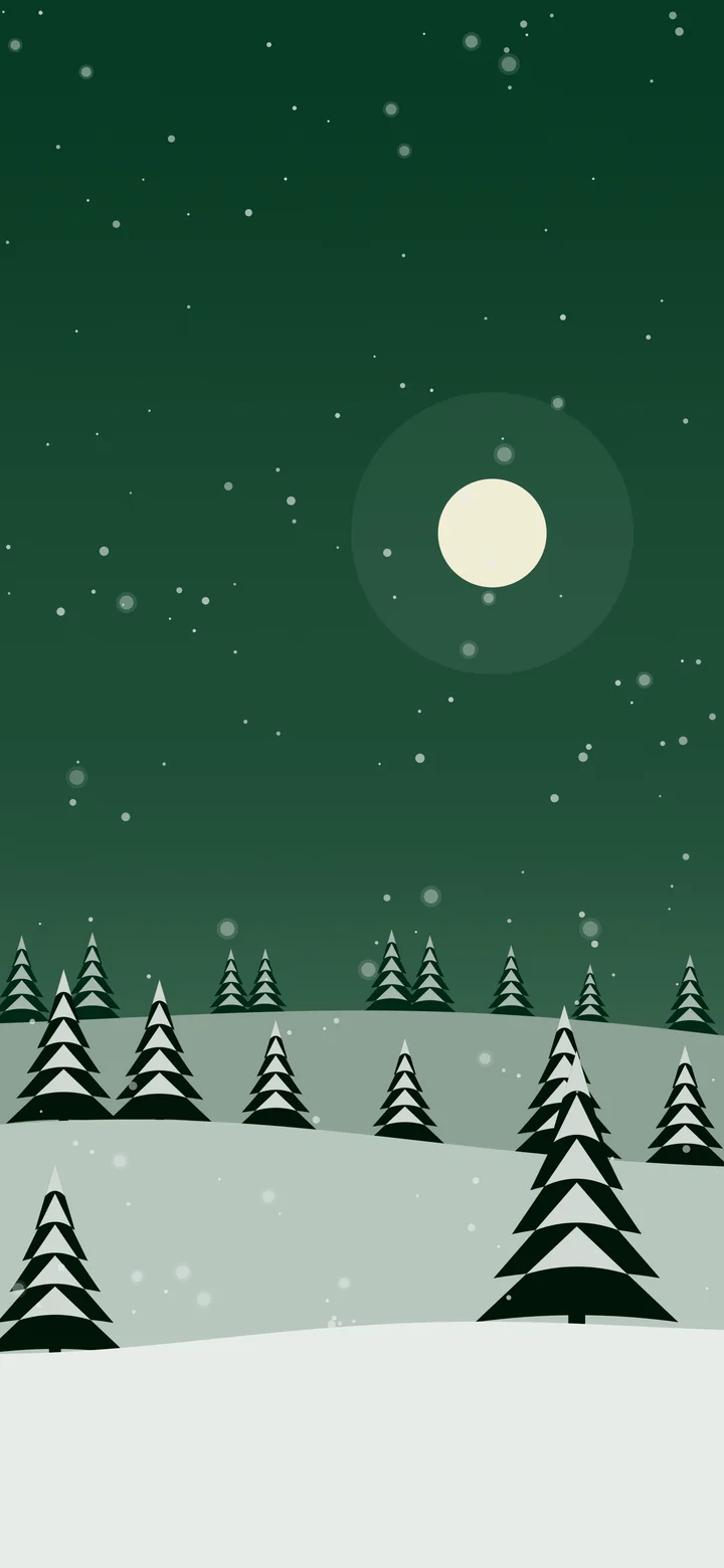 Dark Green Snowy Forest wallpaper for iPhone and Android