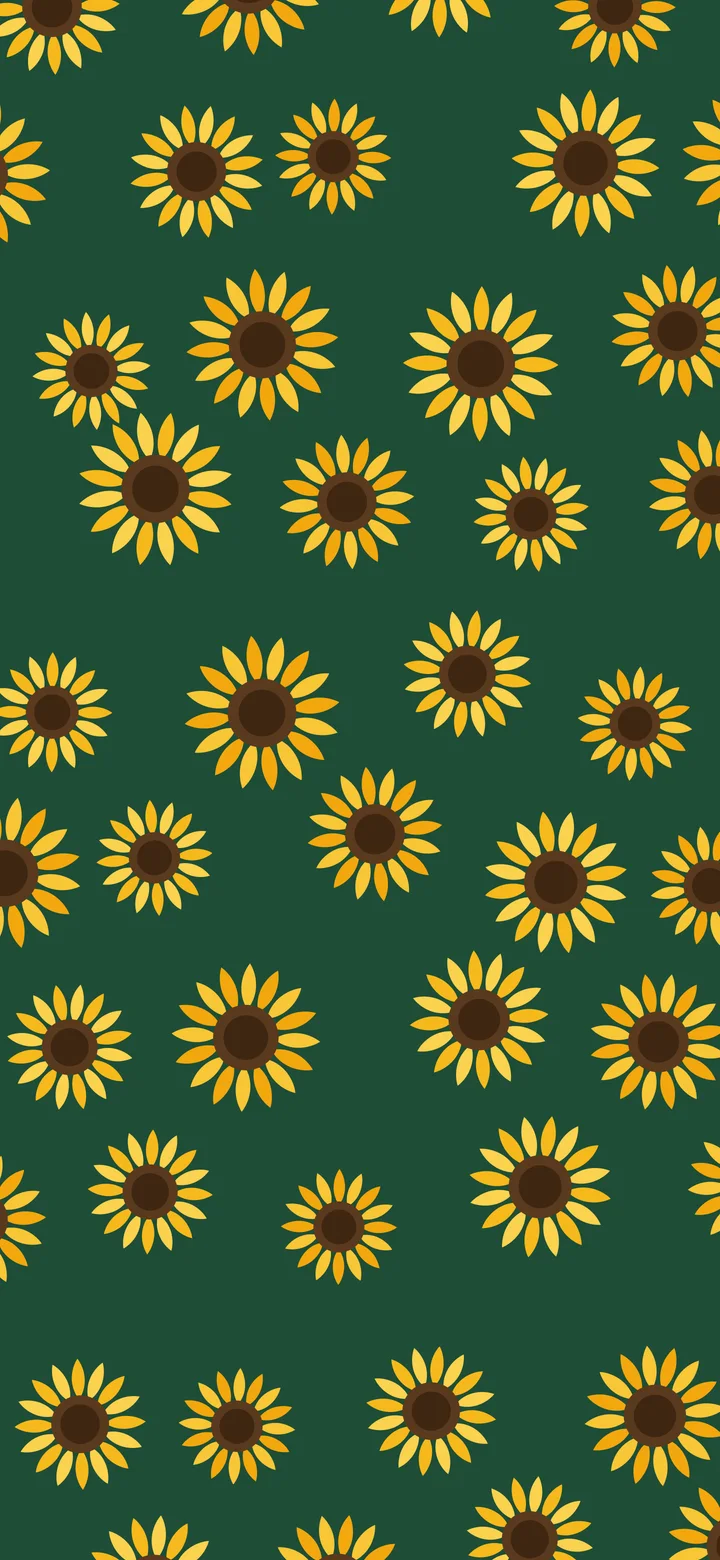 Dark Green Sunflower Pattern wallpaper for iPhone and Android