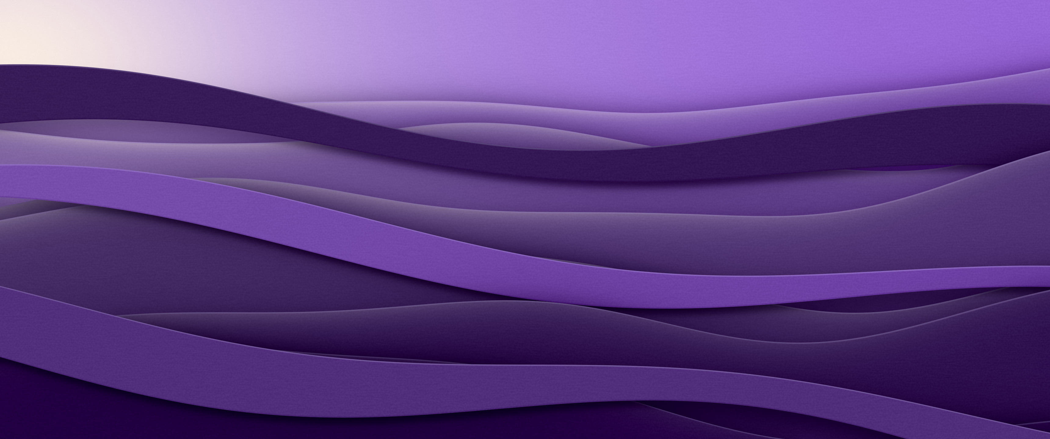 Dark Purple 3D Paper Cut Abstract Currents ultrawide wallpaper, 3440 × 1440