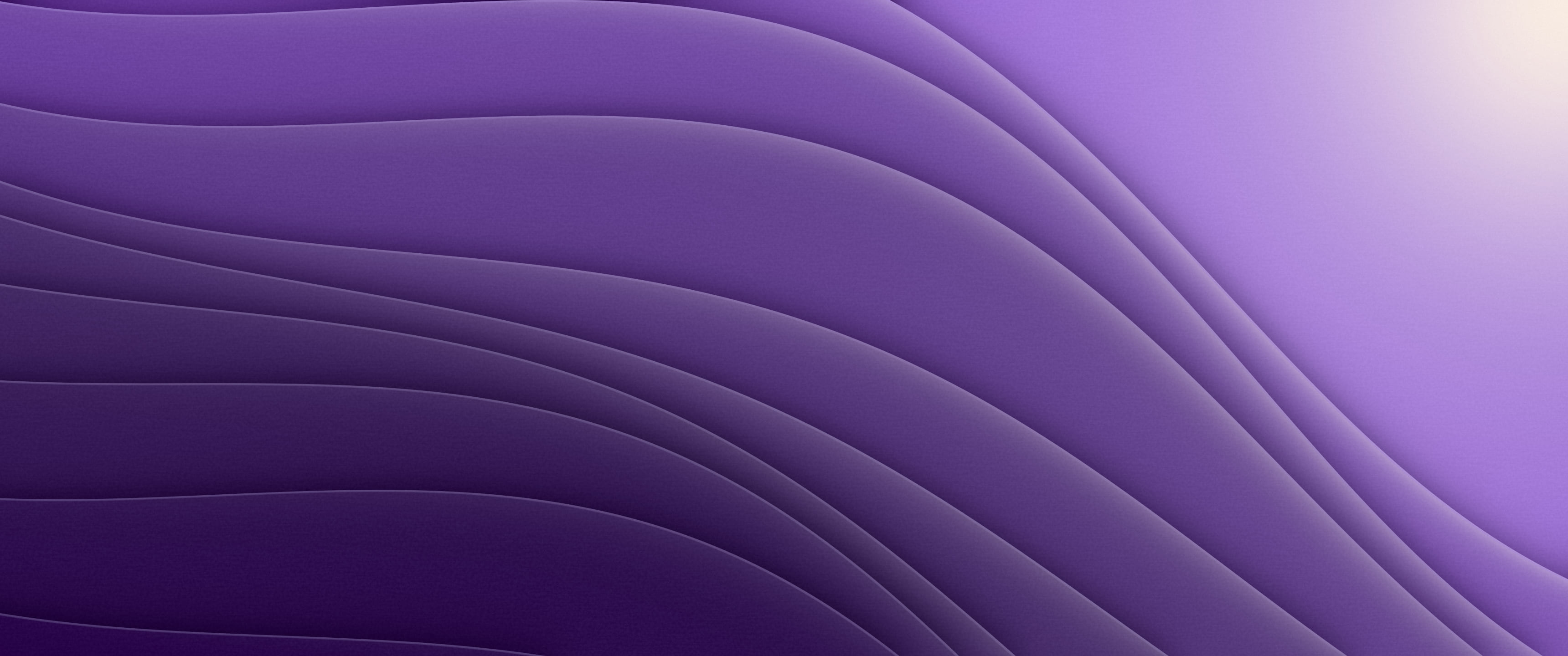 Dark Purple 3D Paper Cut Abstract Curves ultrawide wallpaper, 3440 × 1440