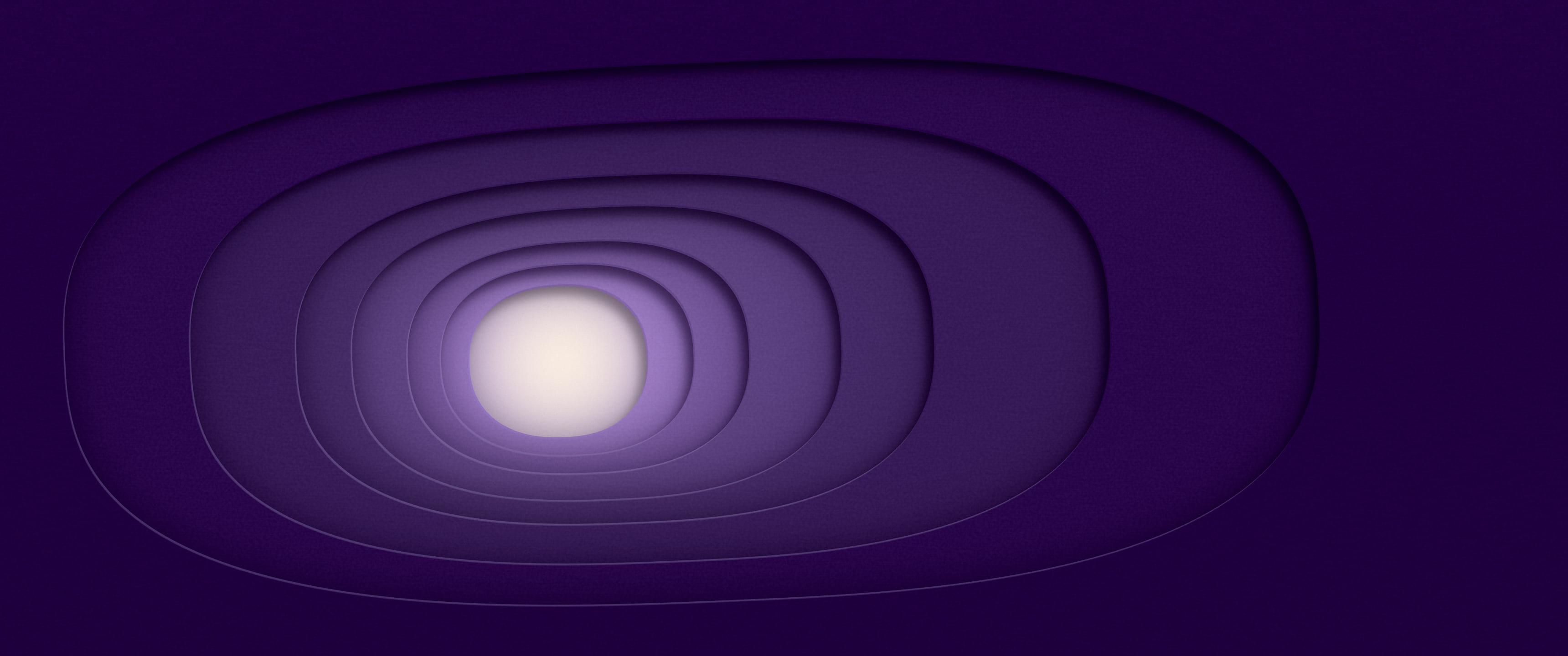 Dark Purple 3D Paper Cut Abstract Rings ultrawide wallpaper, 3440 × 1440